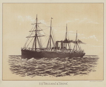 SS "Orizaba" and SS "Oroya" (litho)