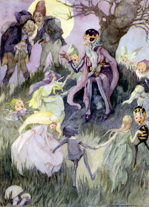 The Presents of the Little Folk (colour litho)