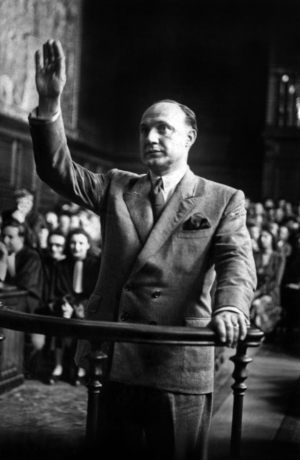 Trial of Georges Delfanne, aka Christian Masuy, december 1947 (photo)