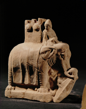 War elephant trampling on a Galatian warrior …