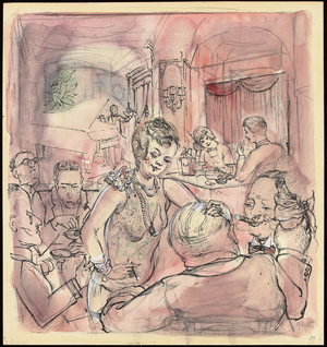 Nightclub V, 1954 (watercolour, gouache, pen and India ink and pencil on paper)
