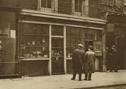 18th Century hat shop in St James's (b/w photo)
