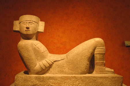 Mexico, Mexico City, Chac Mool, rain god, statue