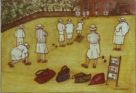Bowling, 1988 (watercolour on paper)