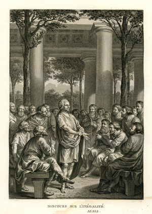 Rousseau, Speech on Inequality, 1793 (engraving)