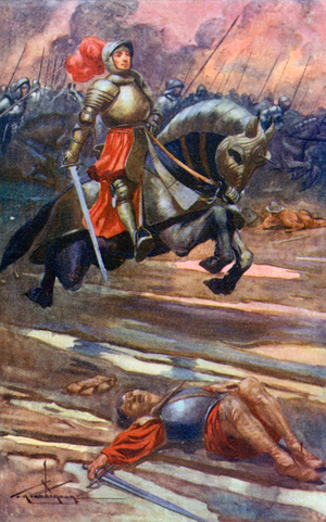 "He was a 'greyhound in attack'" (colour litho)