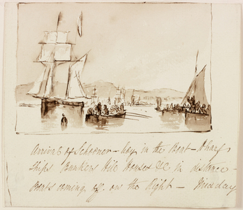 Compositional Study for a Seascape (ink wash with pen & ink on paper)