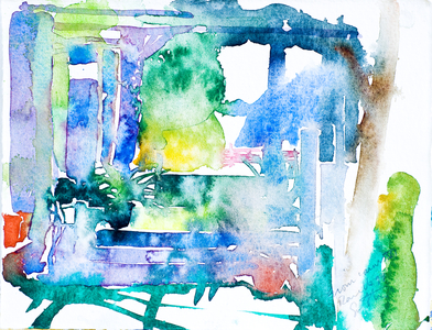 Hotel Caruso Garden (watercolour on paper)