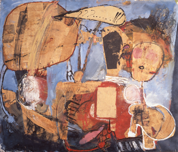 The Eating, 1959 (Collage and oil on canvas)