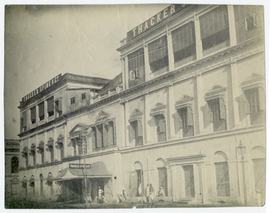 Exterior view of Thacker Spink & Co, Calcutta, c.1890 (b/w photo)