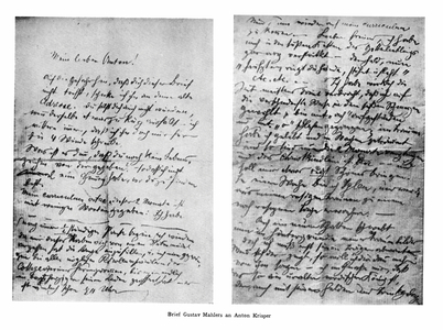 Letter from Mahler