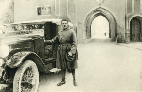 Nazi party leader Adolf Hitler after his release from Landsberg Prison, Germany, 1924 (b/w photo)