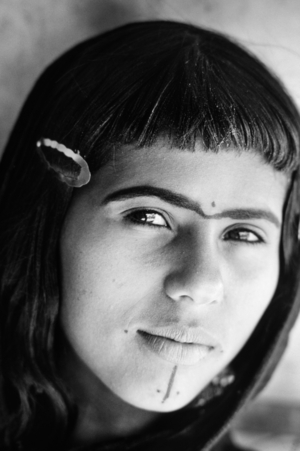 Harrasis Bedouin girl, Oman (b/w photo)