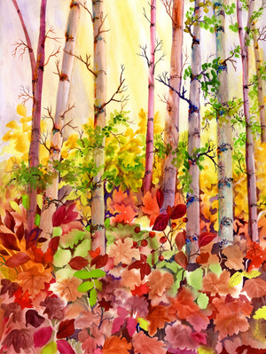 Autumn Woods, 2009 (watercolour on paper)