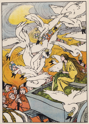 The Wild Swans (colour litho)