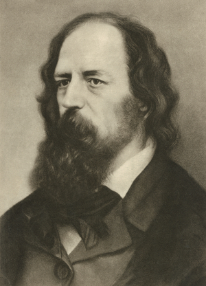 Alfred, Lord Tennyson (1809-92), Noted English Poet, Portrait  (b/w photo)