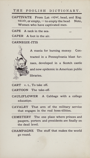 Foolish Dictionary: Carnegie-itis (litho)