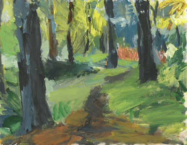 Woodland pathway, 2023 (acrylic on paper)