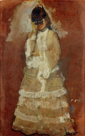 Woman with field glasses, 1875-76 (oil on canvas)