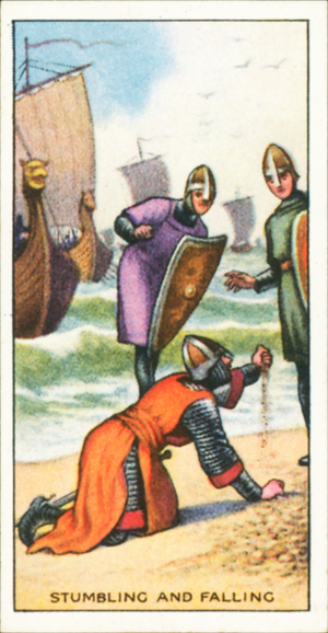 Popular Superstitions: Stumbling and falling (colour litho)