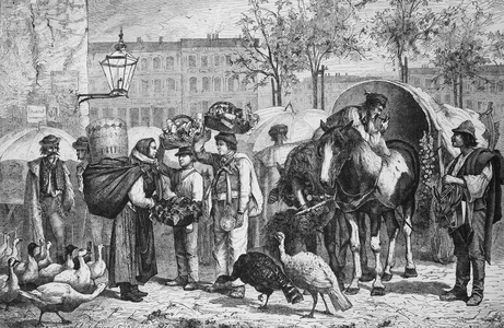 Slavs and Hungarians at the Naschmarkt in Vienna, Austria, History