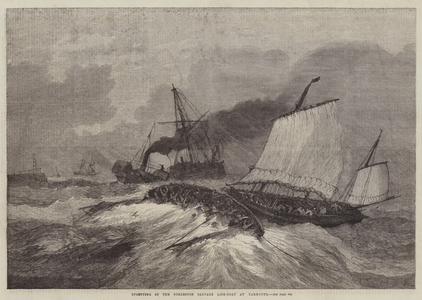Upsetting of the Gorleston Salvage Life-Boat at Yarmouth (engraving)