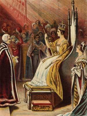The Coronation of Queen Victoria, 1837 (colour litho)