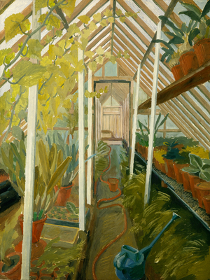 Greenhouse interior, 1939 (oil on board)