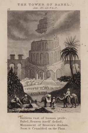The Tower of Babel, Genesis XI, ver 4 to 9 (engraving)