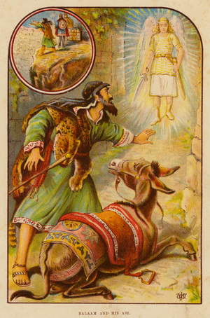 Balaam and his Ass (colour litho)