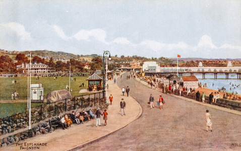 The Esplanade, Paignton (colour litho)