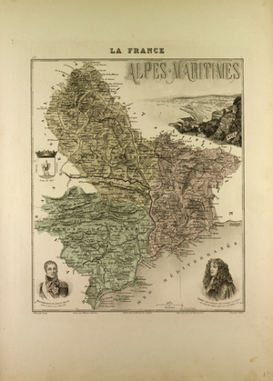Map of Alpes Maritimes 1896 France