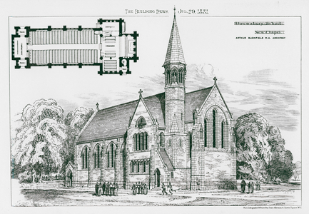 Shrewsbury School, New Chapel (litho)