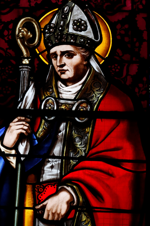 Cordeliers church.  Stained glass window. Saint Desire.  Lons le Saunier. France.