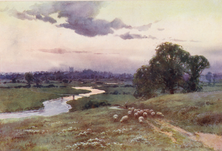 River Thames: View from Eisey Hill (colour litho)