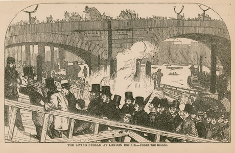 The living stream at London Bridge (engraving)