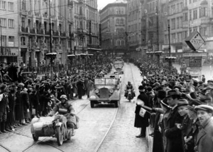 III Reich, German troops entering Brno in, 1939 (photo)