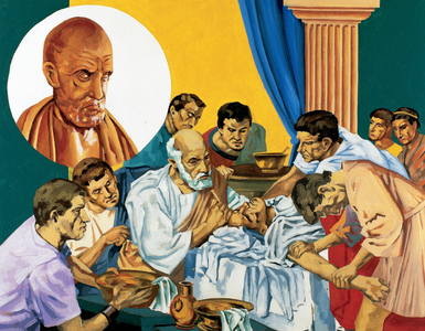Hippocrates of Cos (ca. 460-370 BC). Ancient Greek physician. Founder of the Hippocratic School of medicine.