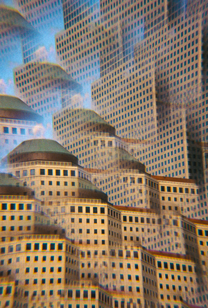 Skyscraper montage New York, Batttery Park City, 1989 (photo)