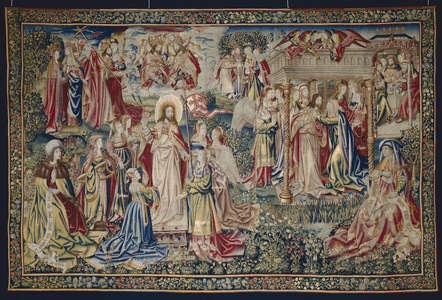 The Resurrection from The Allegory of the Redemption of Man, c.1500-10 (wool & silk, slit, dovetailed, and double interlocking tapestry weave)