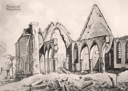 I. WK - Flanders - Destroyed buildings 1915 (photo)