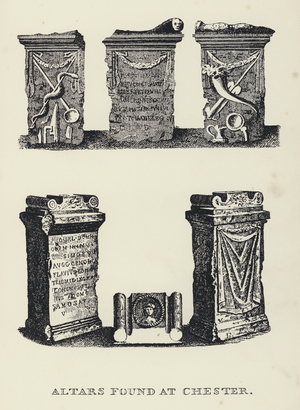 Altars found at Chester (engraving)