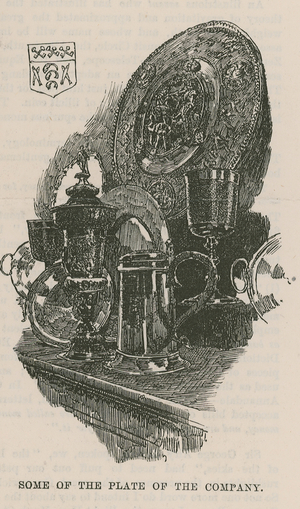 The City Guilds: The Fishmongers' Company: Some of the plate of the company (engraving)