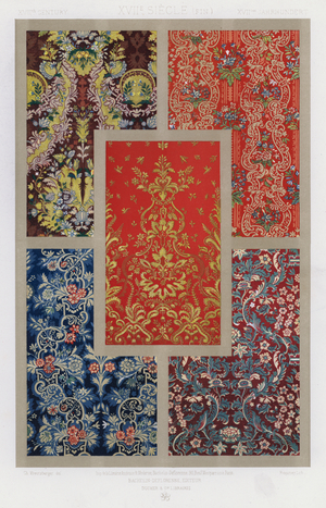 L'Ornement Des Tissus: XVIIth Century, XVIIe Siecle (Fin), XVIItes Jahrhundert (colour litho)