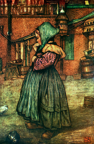 A Peasant Child of Normandy, illustration from the book 'France' by Gordon Home, published 1918 (colour litho)