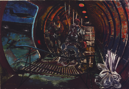Airborne RASC Supply-dropping, 1944 (oil on panel)