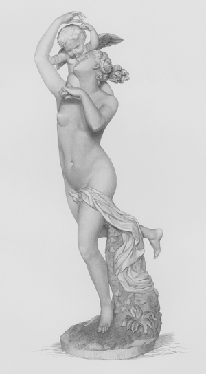 Cupid Captive, engraved by J H Baker from the statue by C A Fraikin (engraving)