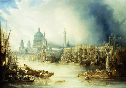 A View of London with St,  (oil on canvas)