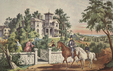 American Country Life - May Morning, pub. 1855, Currier & Ives (colour litho)