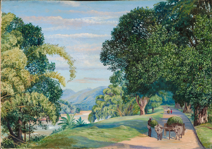 View at Peradeniya, Ceylon, 1880 (oil on board)